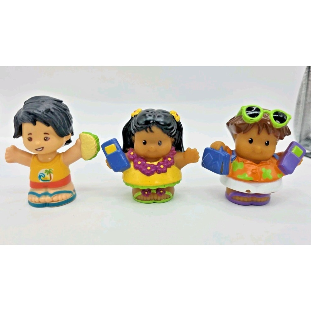 Fisher Price Little People‎ Hawaiian Vacation Tourists 3 Figures Girl Boys